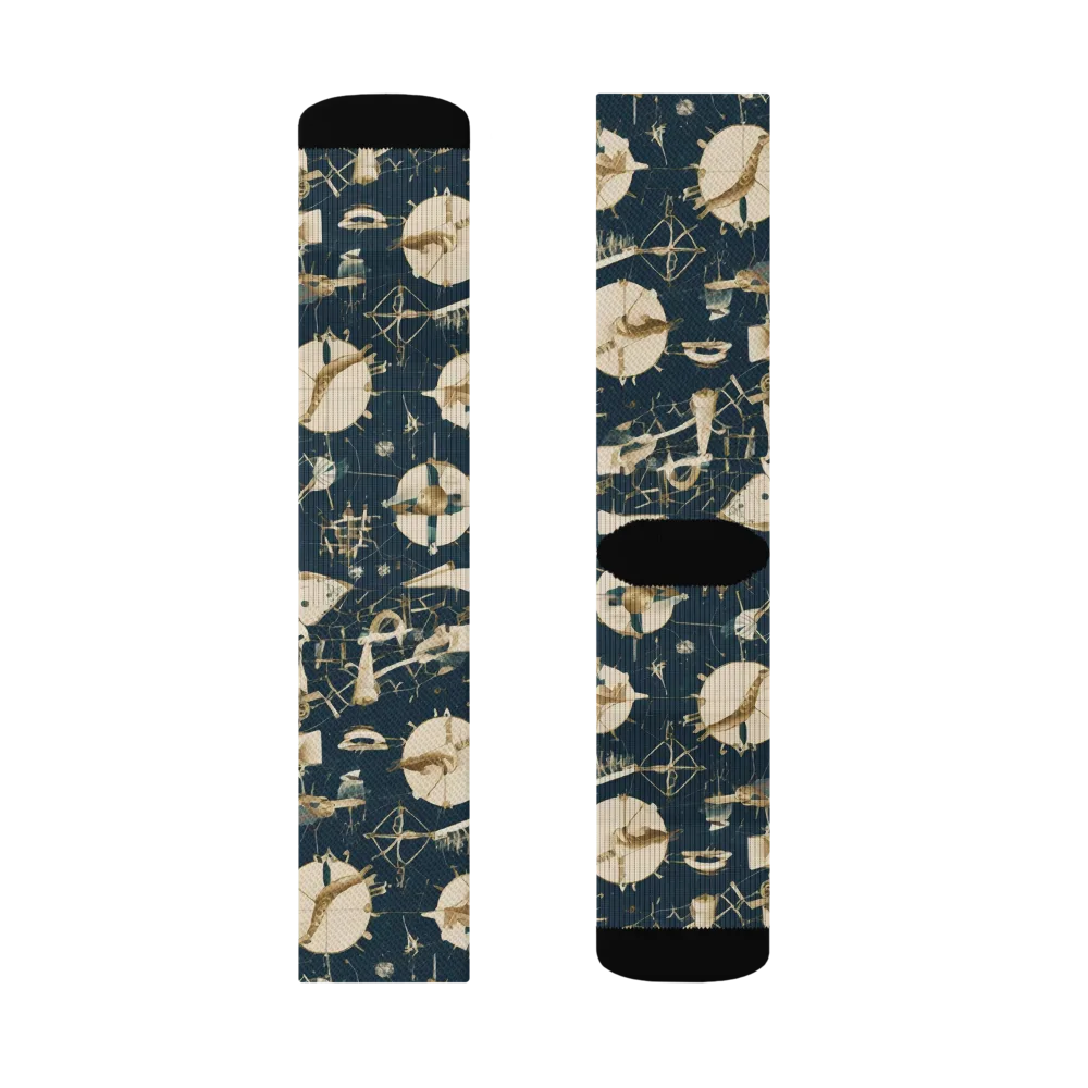 Celestial Instrument on Socks — Left Sock