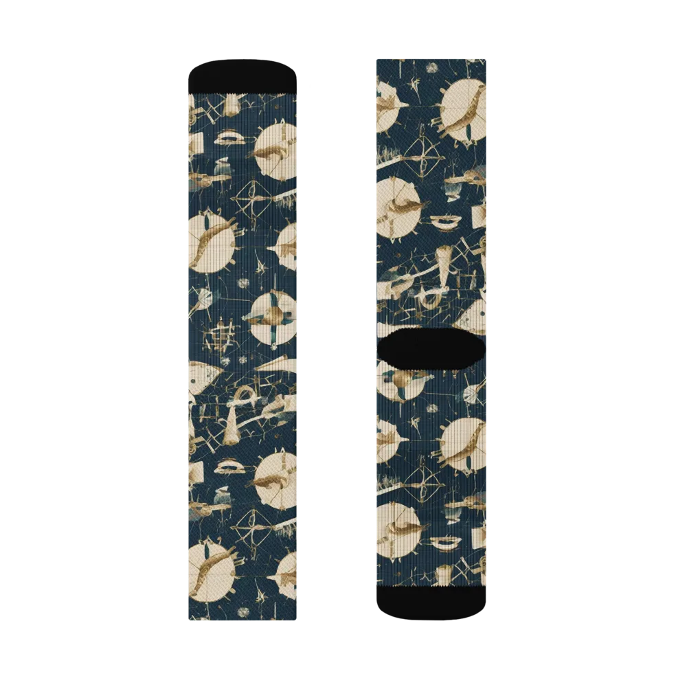 Celestial Instrument on Socks — Right Sock