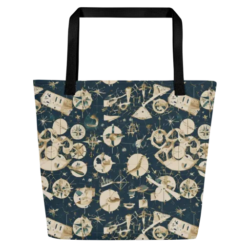Celestial Instrument on a Large Tote Bag W/ Pocket