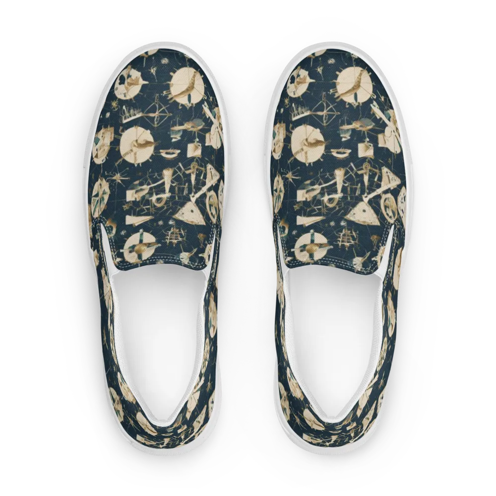 Celestial Instrument on Women's Slip-On Canvas Shoes — Front