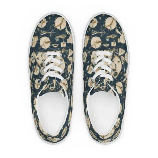 Celestial Instrument on a Men's Lace-Up Canvas Shoes