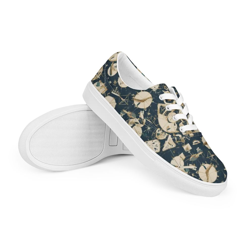 Celestial Instrument on Men's Lace-Up Canvas Shoes — Right Front