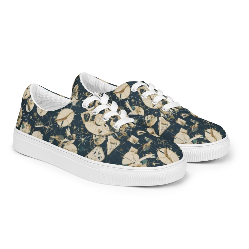 Celestial Instrument on Men's Lace-Up Canvas Shoes — Right Front