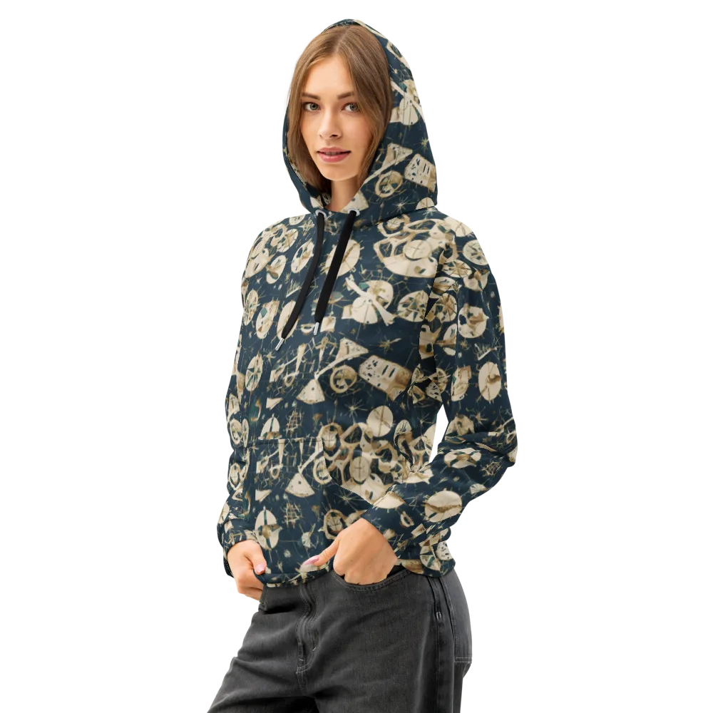 Celestial Instrument on Cotton Hoodie — Left Front