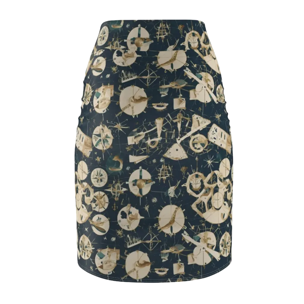 Celestial Instrument on Pencil Skirt — Back