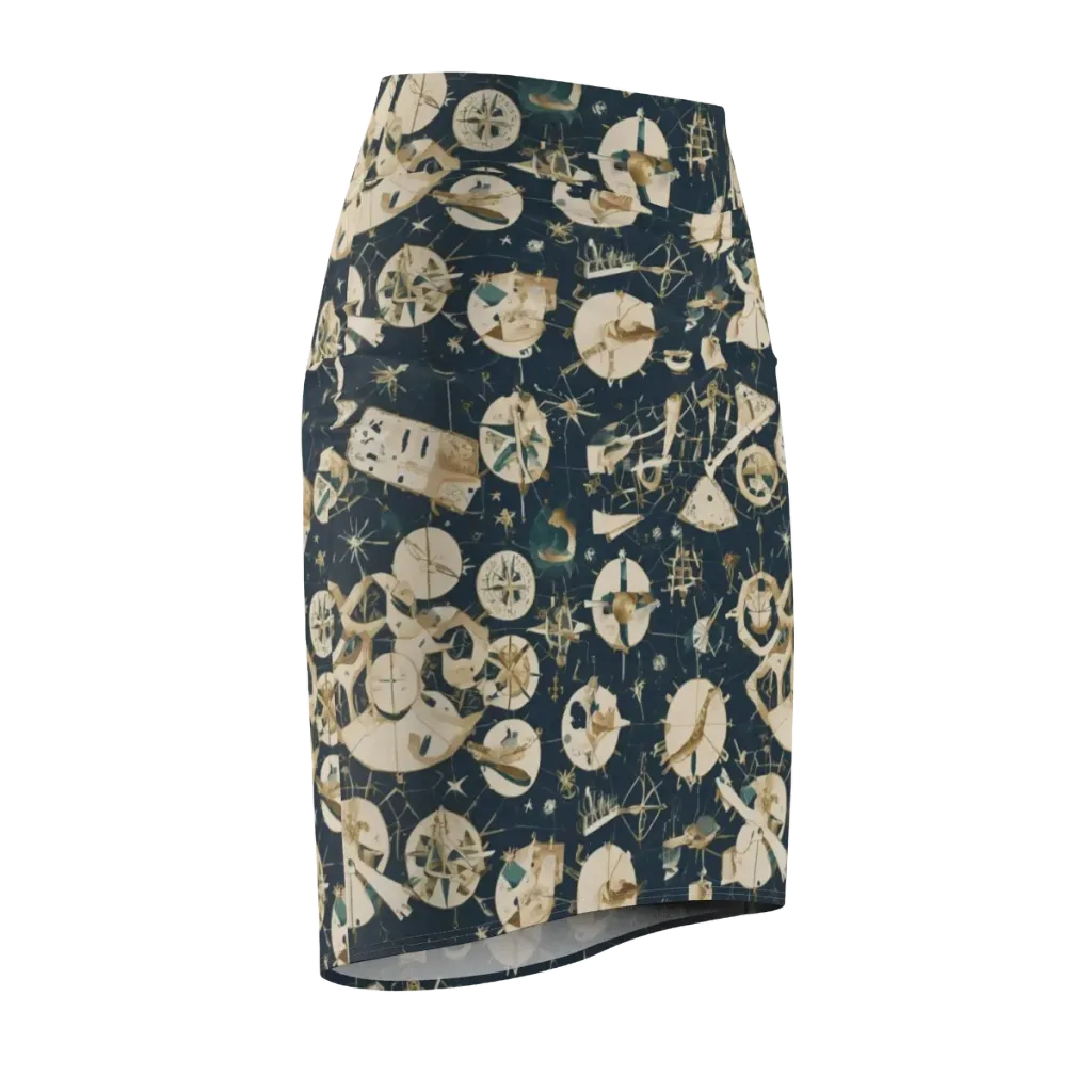 Celestial Instrument on Pencil Skirt — Front Side