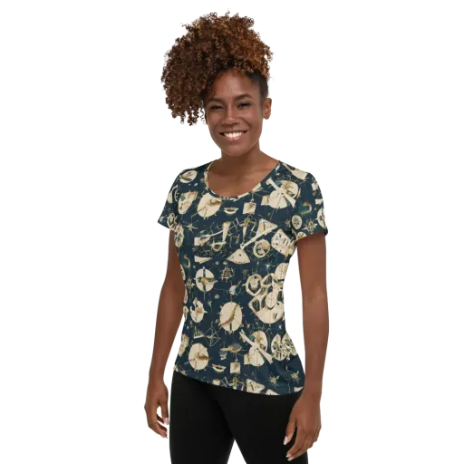Celestial Instrument on a Women's Athletic T-Shirt