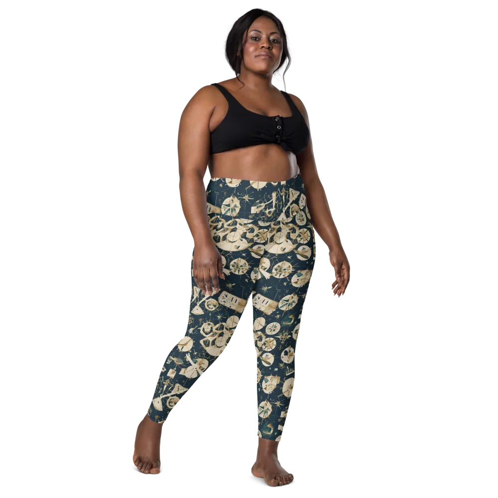 Celestial Instrument on Leggings with Pockets — Front