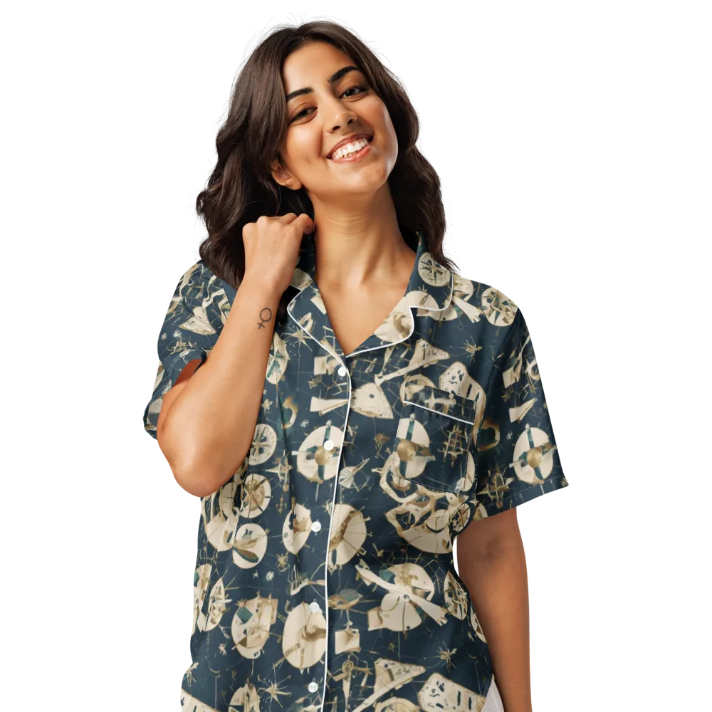 Celestial Instrument on Women's Short Sleeve Pajama Top — Front