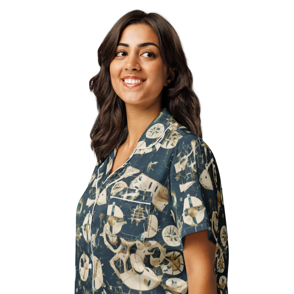 Celestial Instrument on Women's Short Sleeve Pajama Top — Left Front