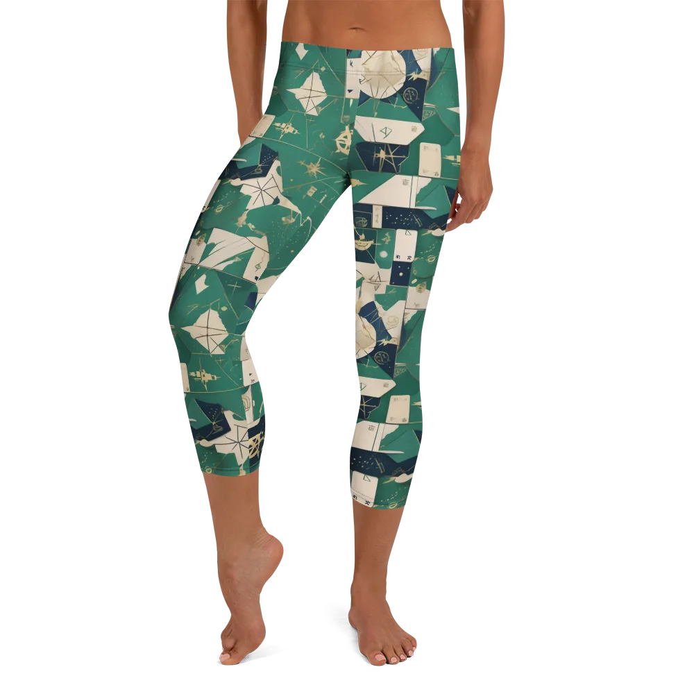 Cartographer’s Reverie on Capri Leggings — Front