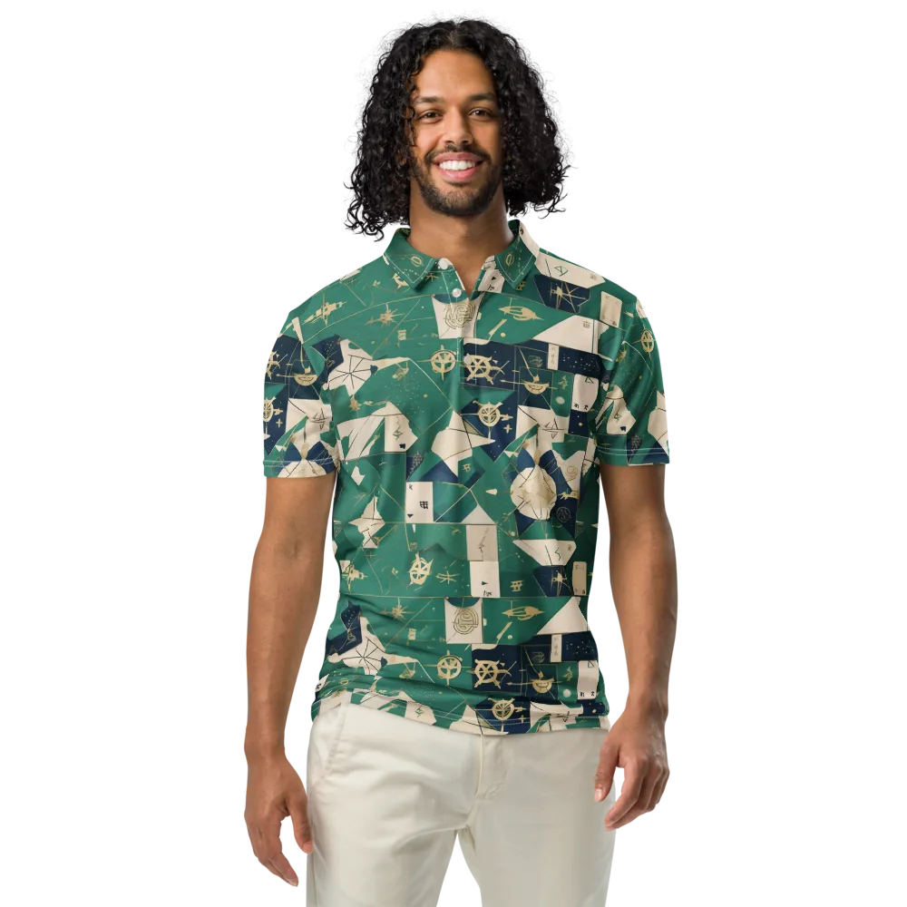 Cartographer’s Reverie on Men's Slim Fit Polo Shirt — Front
