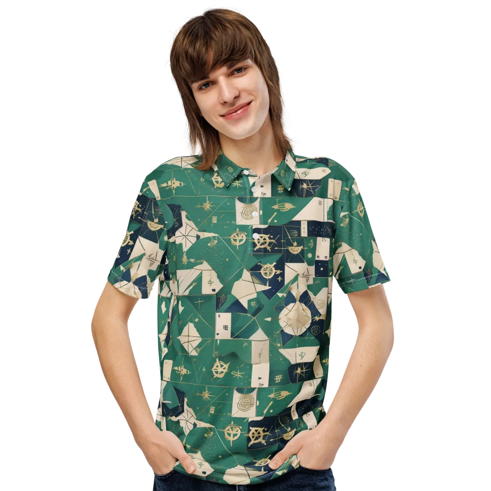 Cartographer’s Reverie on Men's Slim Fit Polo Shirt — Front