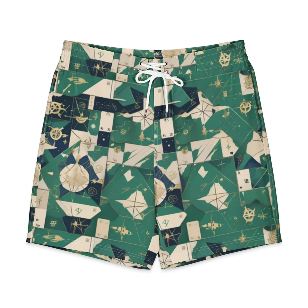Cartographer’s Reverie on Men's Board Shorts — Front