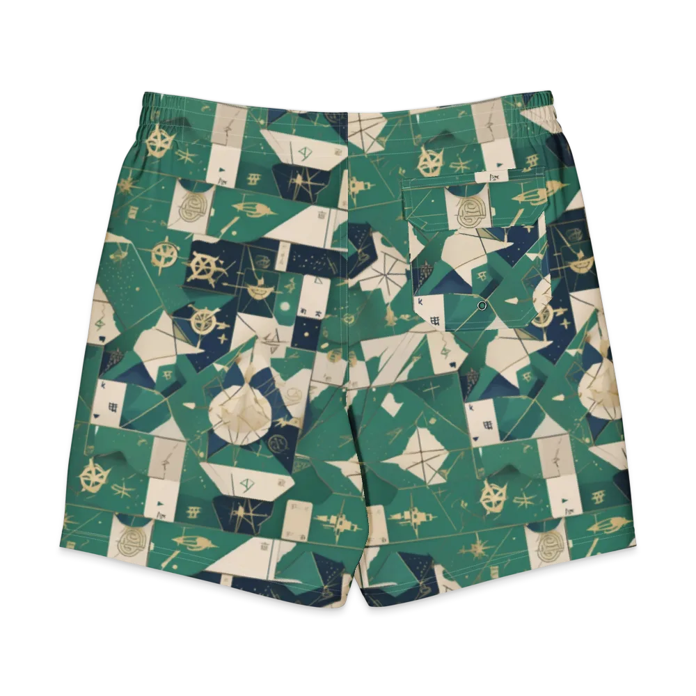 Cartographer’s Reverie on Men's Board Shorts — Back
