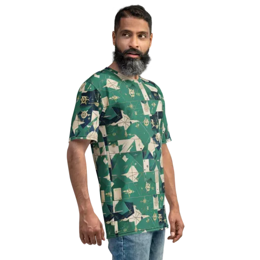 Cartographer’s Reverie on a Men's Crew Neck T-Shirt