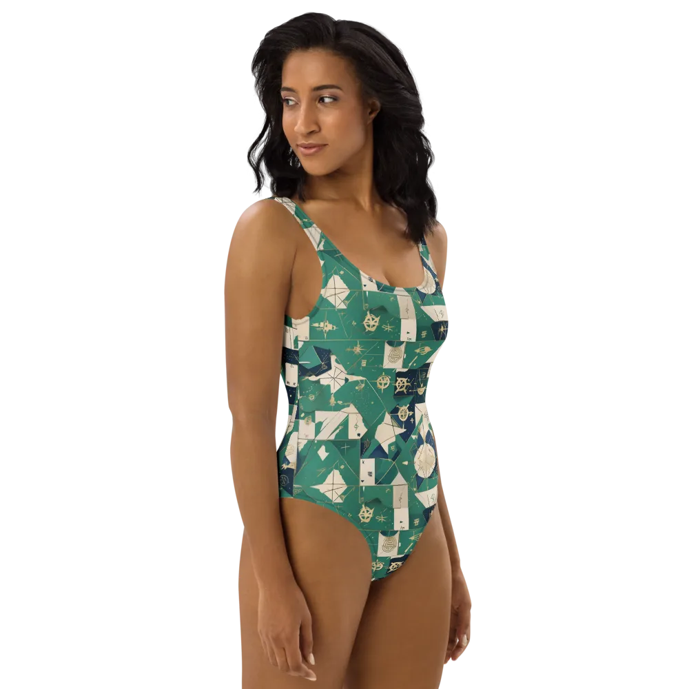 Cartographer’s Reverie on One-Piece Swimsuit — Right