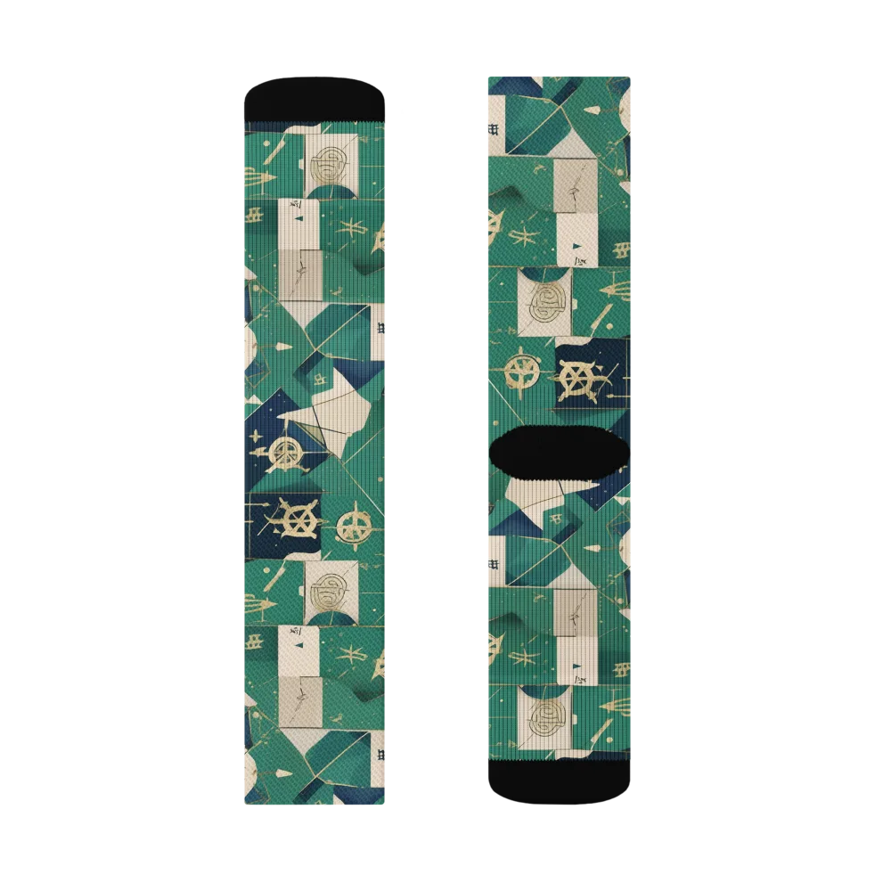 Cartographer’s Reverie on Socks — Left Sock