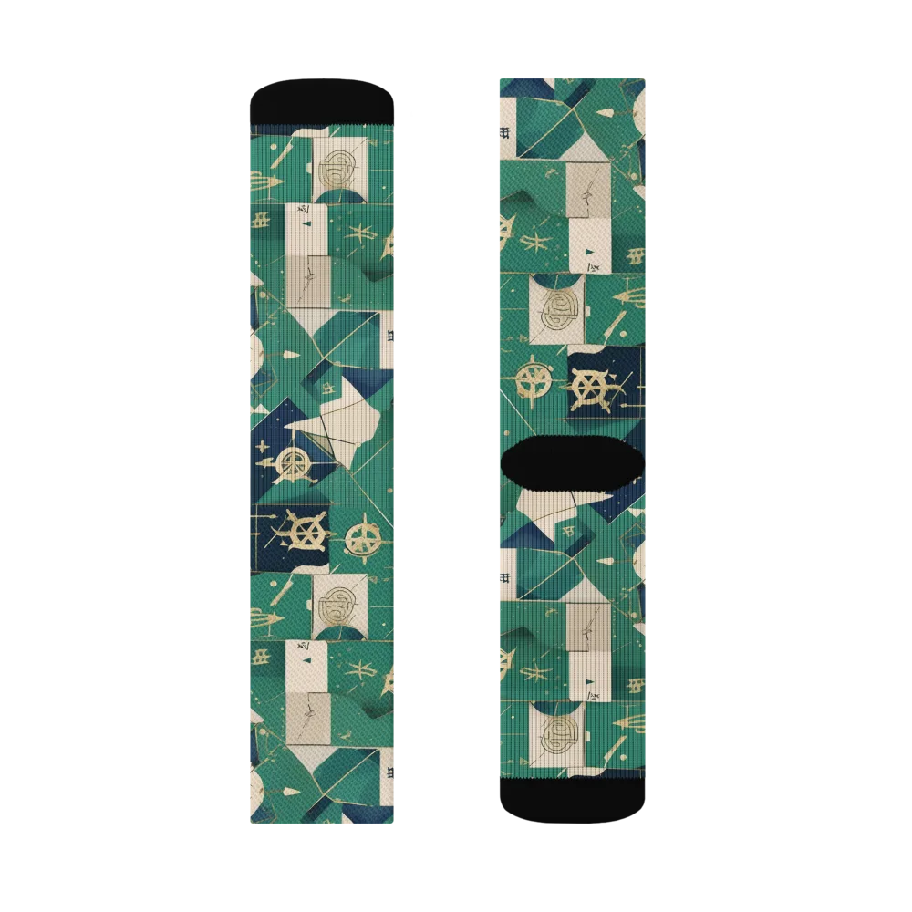 Cartographer’s Reverie on Socks — Right Sock