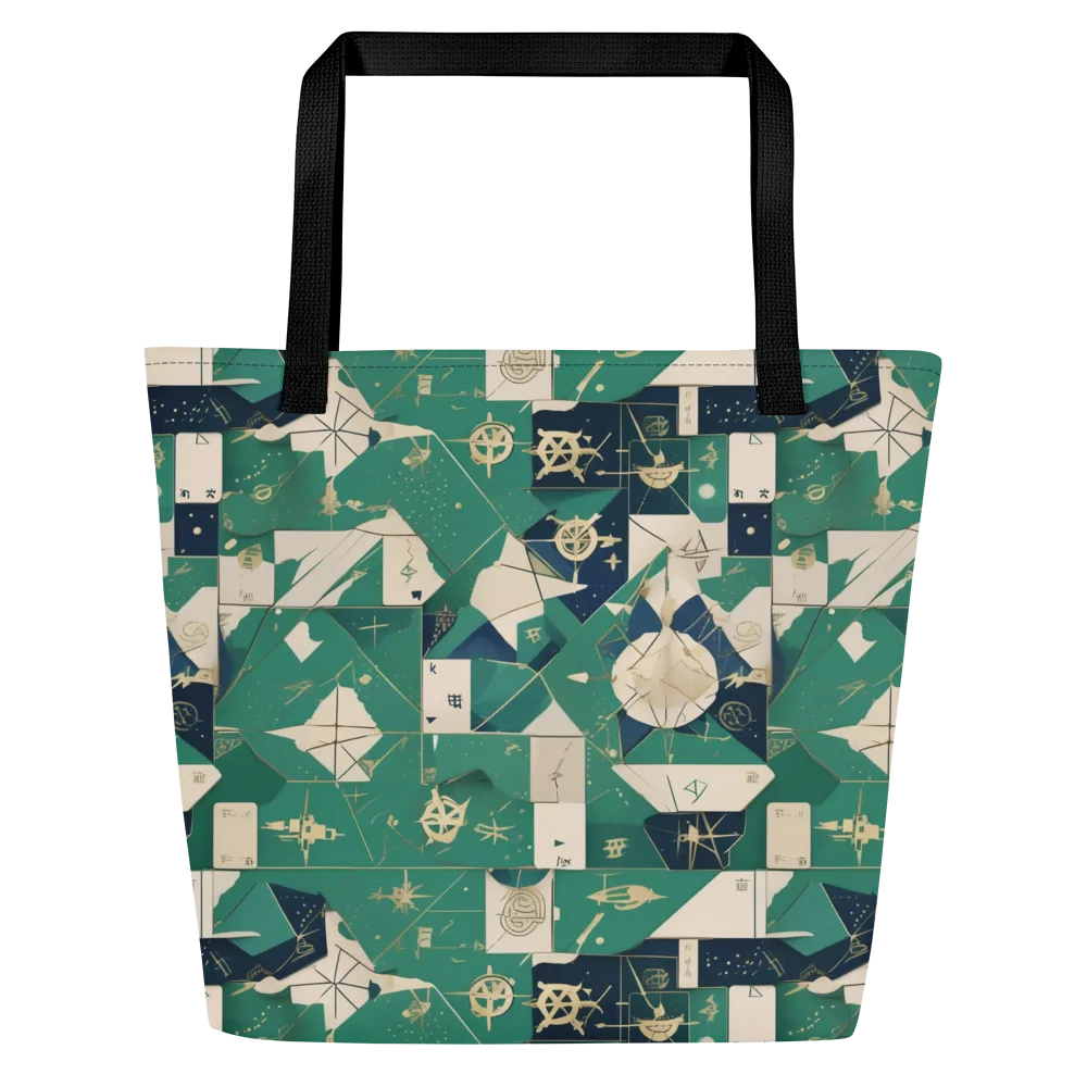 Cartographer’s Reverie on Large Tote Bag W/ Pocket — Front