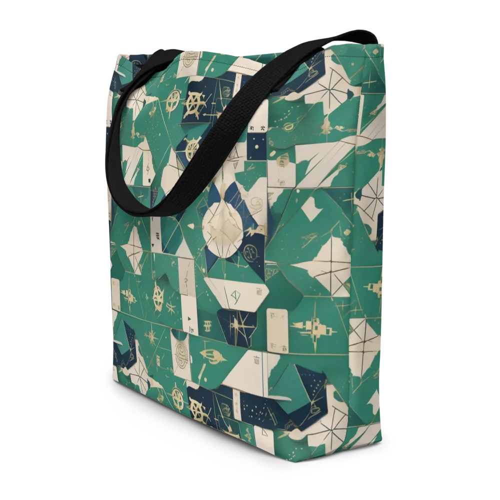Cartographer’s Reverie on Large Tote Bag W/ Pocket — Front