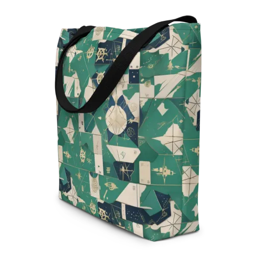 Cartographer’s Reverie on a Large Tote Bag W/ Pocket