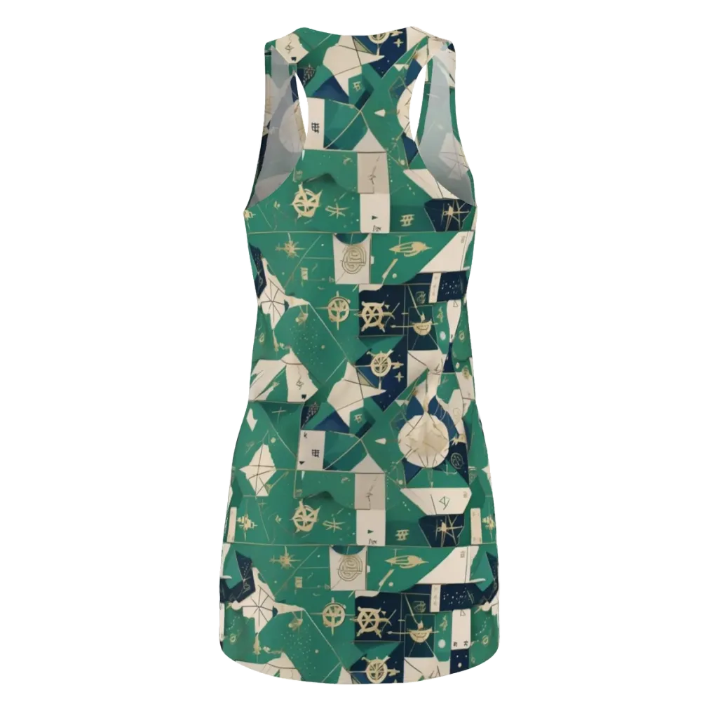 Cartographer’s Reverie on Racerback Dress — Back
