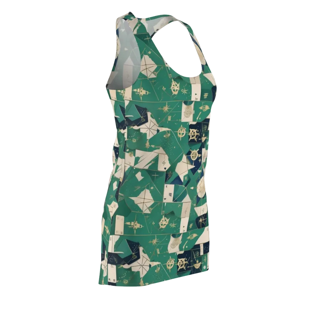Cartographer’s Reverie on Racerback Dress — Front Side