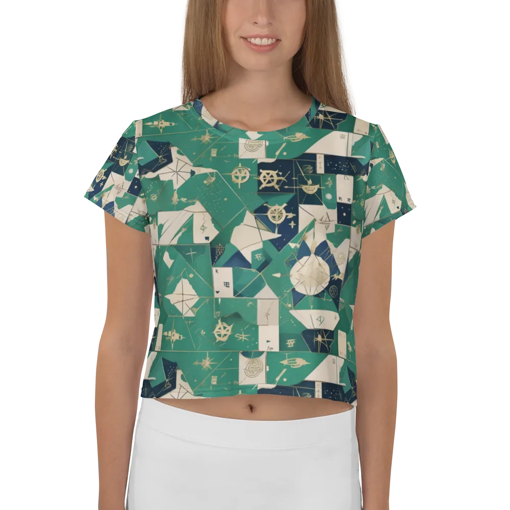 Cartographer’s Reverie on Crop Tee — Front