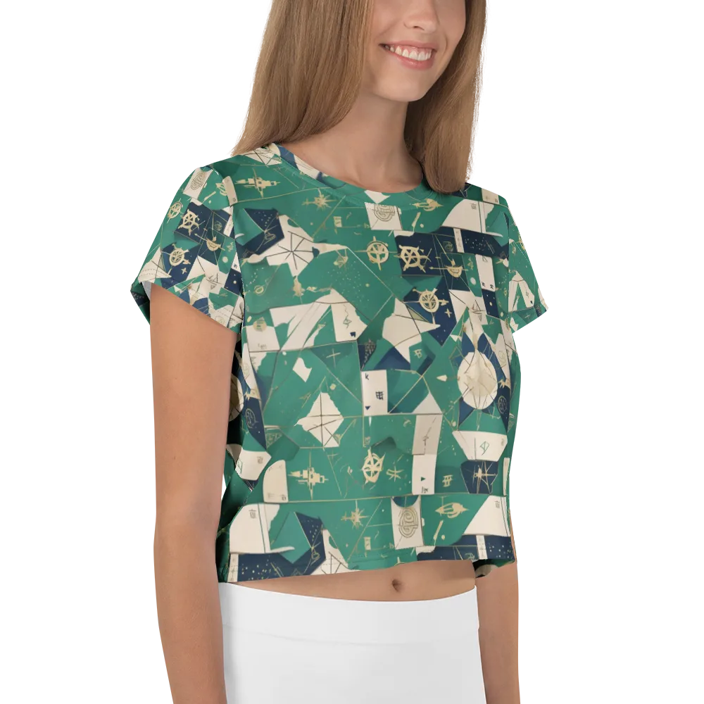 Cartographer’s Reverie on Crop Tee — Right
