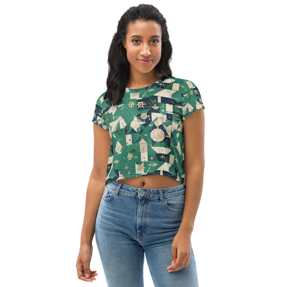 Cartographer’s Reverie on Crop Tee — Front