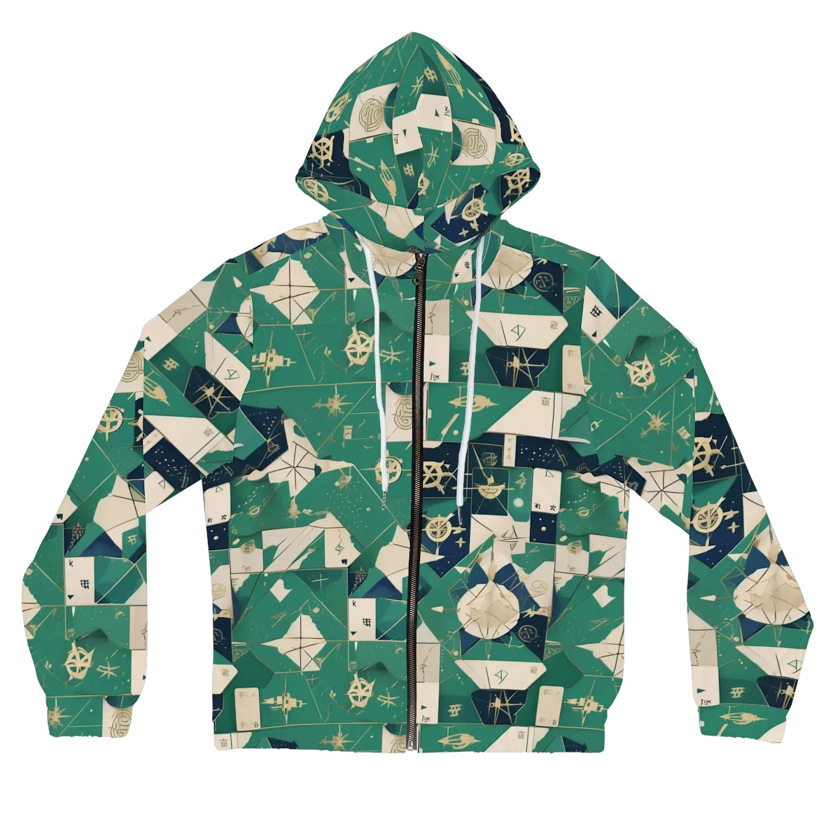 Cartographer’s Reverie on Women's Full-Zip Hoodie — Front