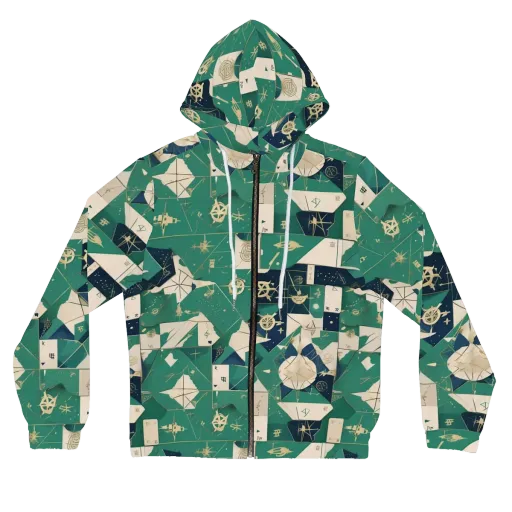 Cartographer’s Reverie on a Women's Full-Zip Hoodie