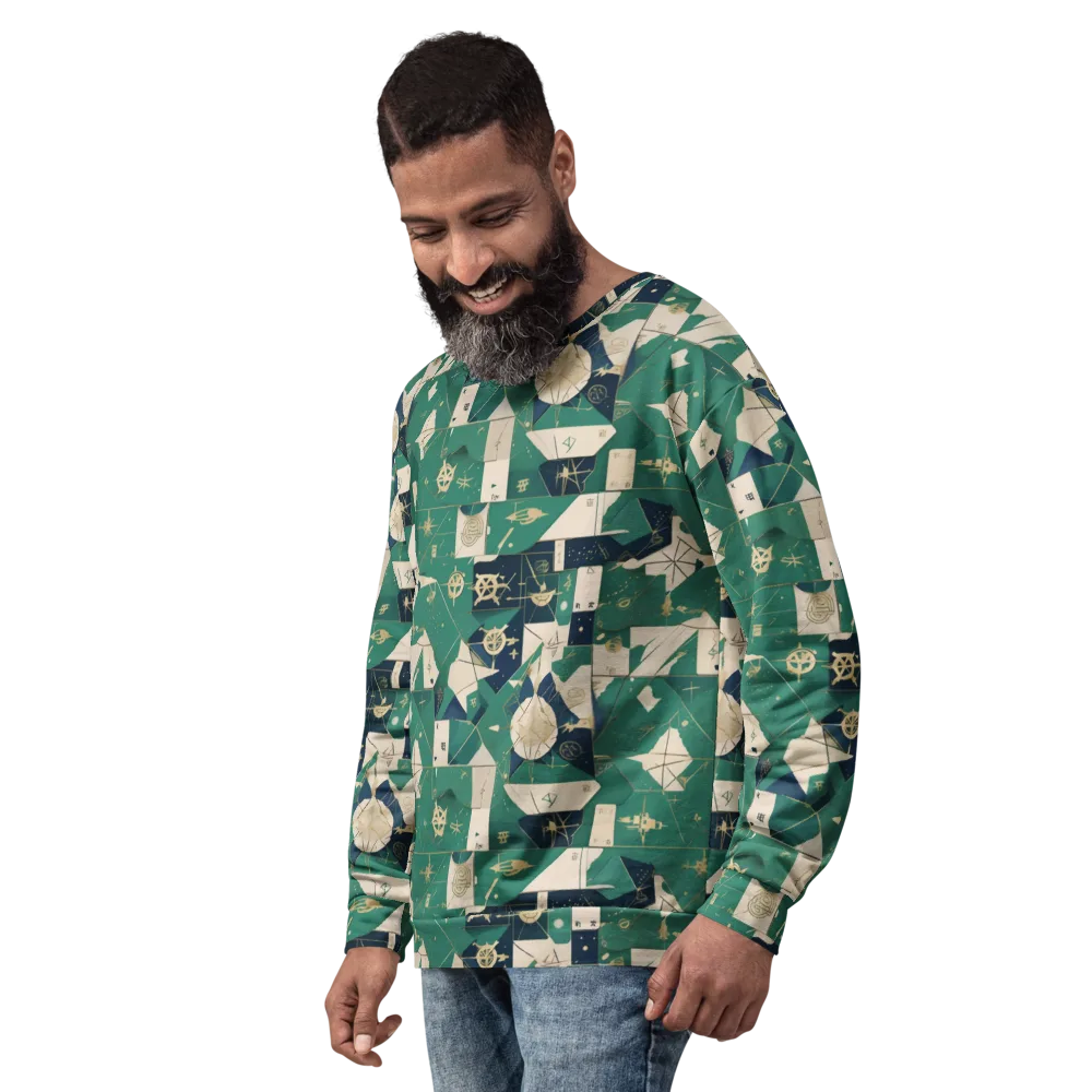 Cartographer’s Reverie on Sweatshirt — Left Front