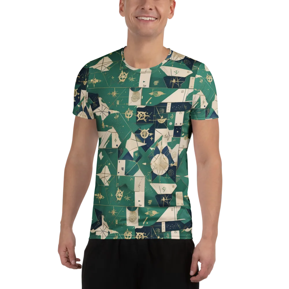 Cartographer’s Reverie on Men's Athletic T-Shirt — Front