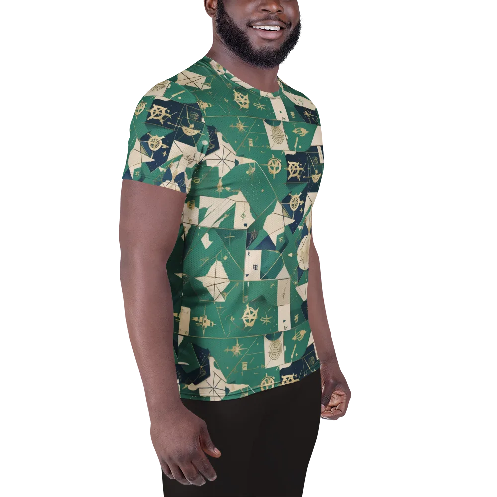 Cartographer’s Reverie on Men's Athletic T-Shirt — Right