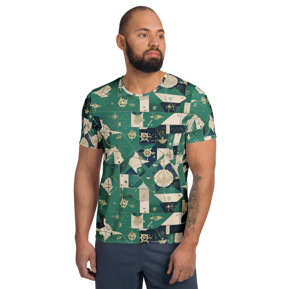 Cartographer’s Reverie on Men's Athletic T-Shirt — Front