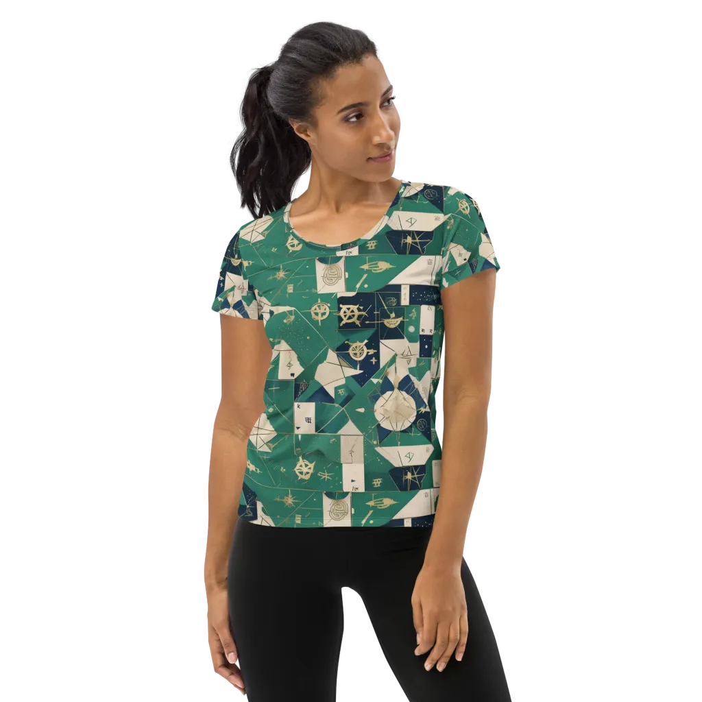 Cartographer’s Reverie on Women's Athletic T-Shirt — Front