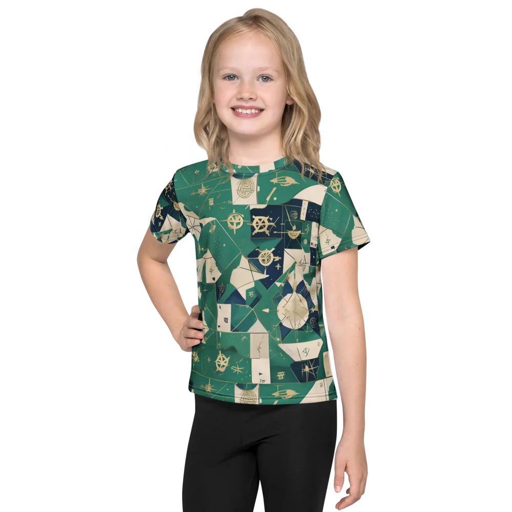Cartographer’s Reverie on Kids Crew Neck T-Shirt — Front