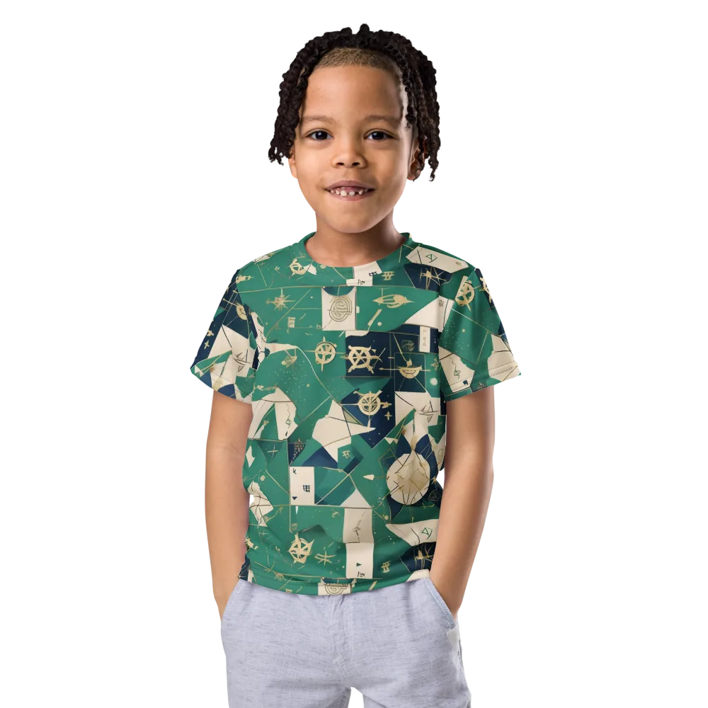Cartographer’s Reverie on Kids Crew Neck T-Shirt — Front