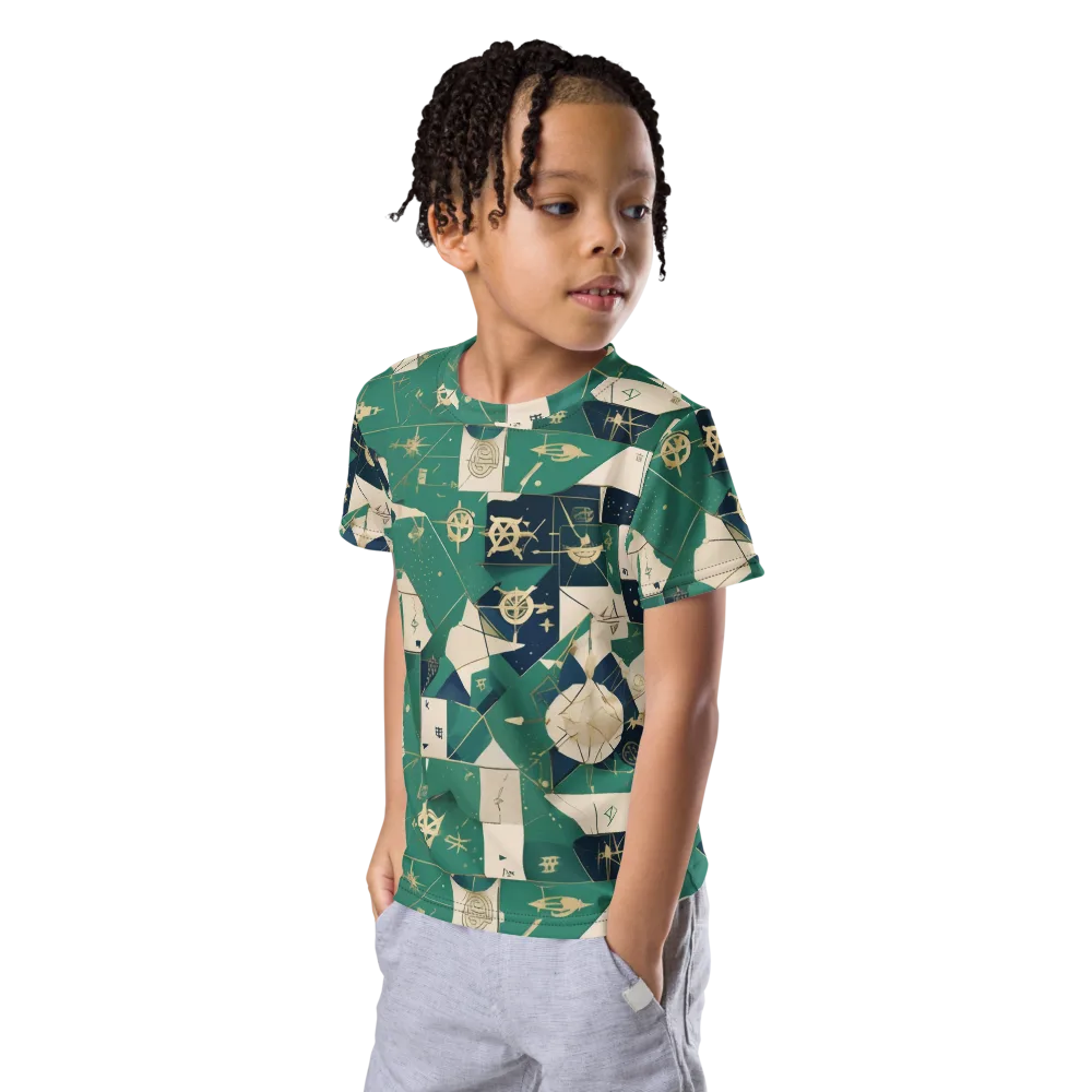 Cartographer’s Reverie on Kids Crew Neck T-Shirt — Left Front