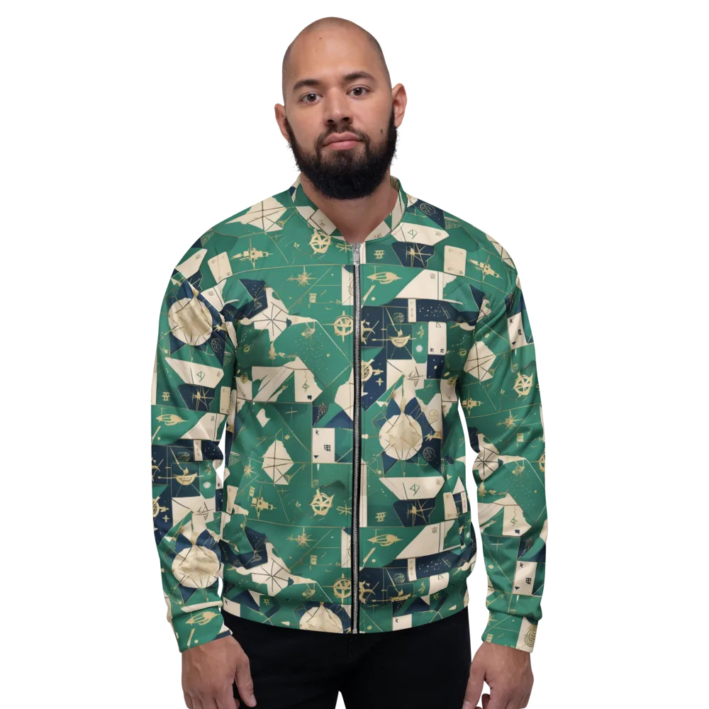 Cartographer’s Reverie on Bomber Jacket — Front
