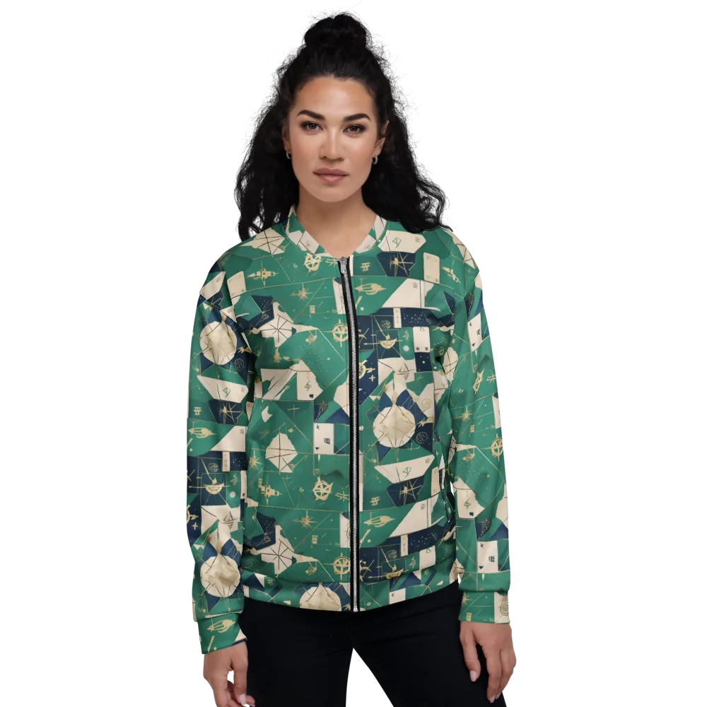 Cartographer’s Reverie on Bomber Jacket — Front
