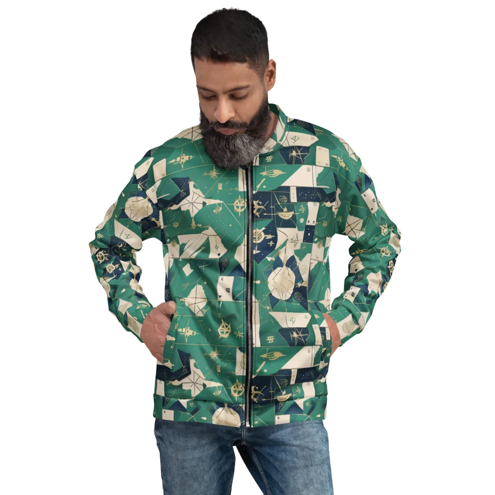 Cartographer’s Reverie on Bomber Jacket — Front