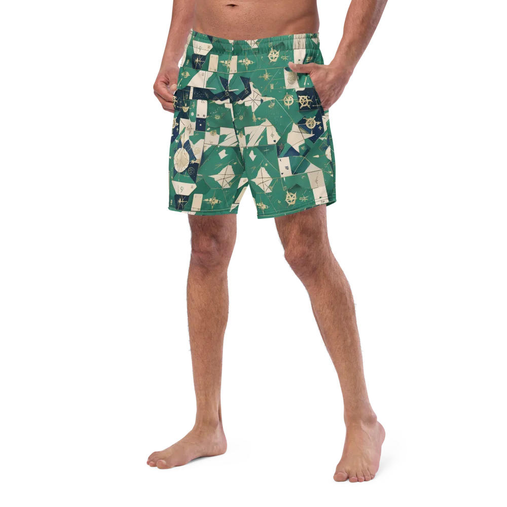 Cartographer’s Reverie on Swim Trunks — Left Front