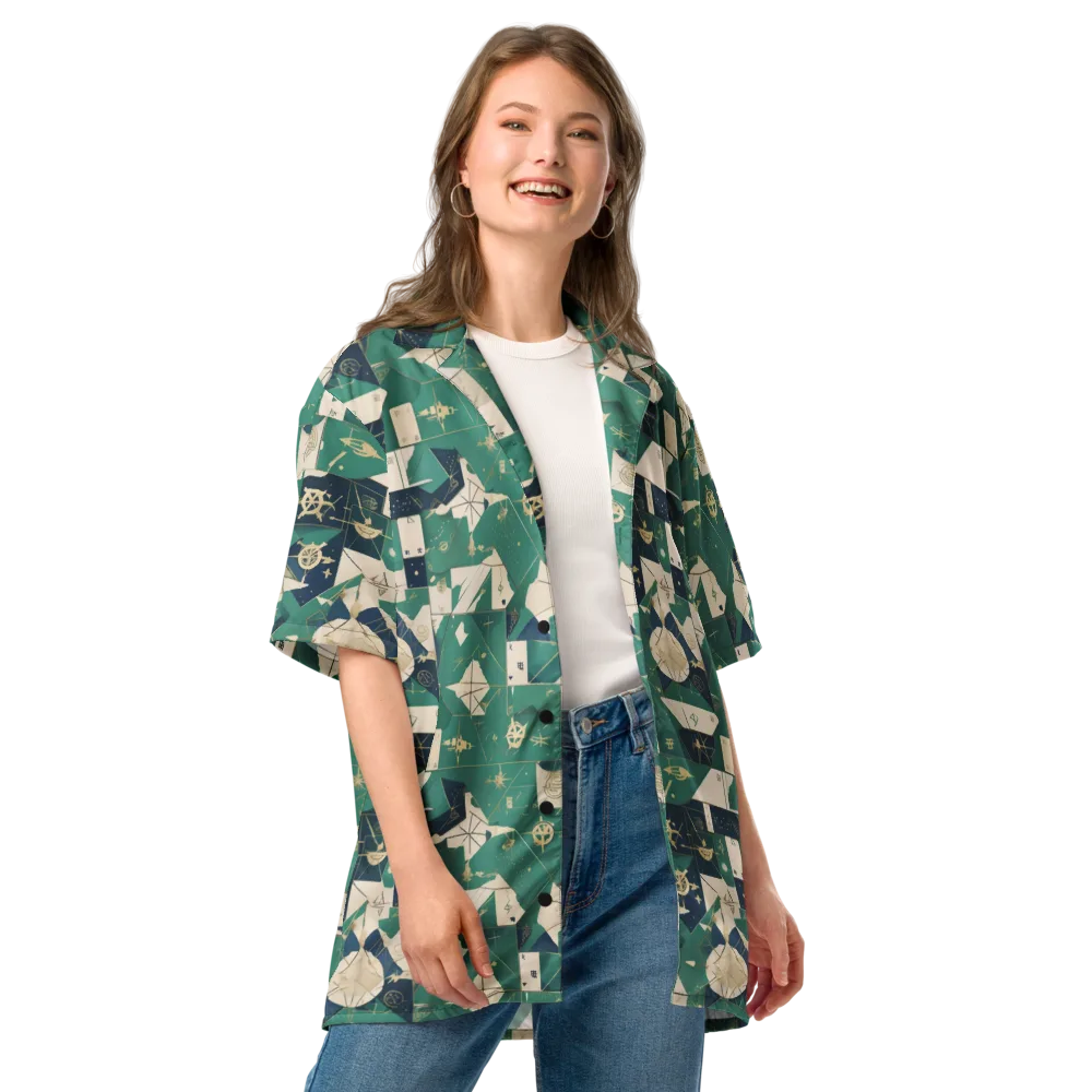 Cartographer’s Reverie on Button Shirt — Front