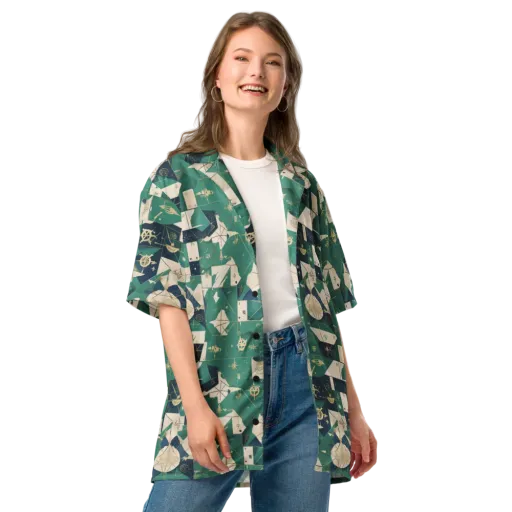 Cartographer’s Reverie on a Button Shirt