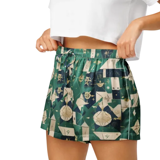 Cartographer’s Reverie on a Women's Pajama Shorts
