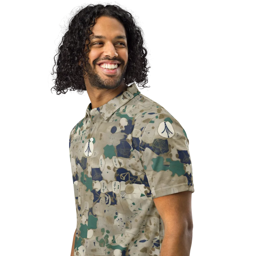 Cartographer’s Relic on Men's Slim Fit Polo Shirt — Left Front