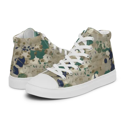 Cartographer’s Relic on a Men's High Top Canvas Shoes